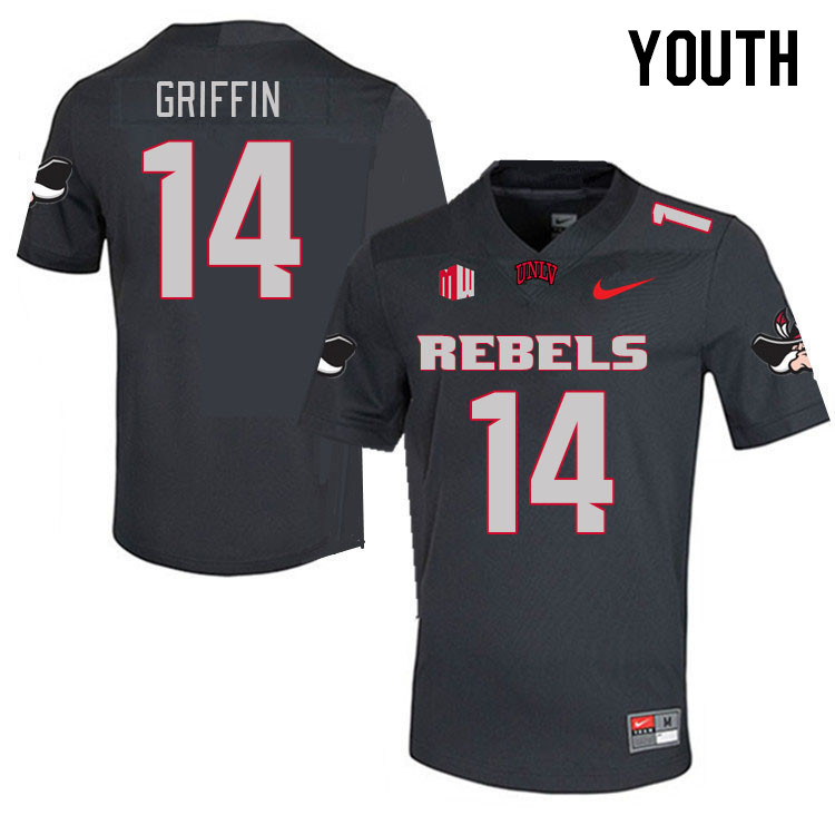 Youth #14 Zyell Griffin UNLV Rebels 2023 College Football Jerseys Stitched-Charcoal